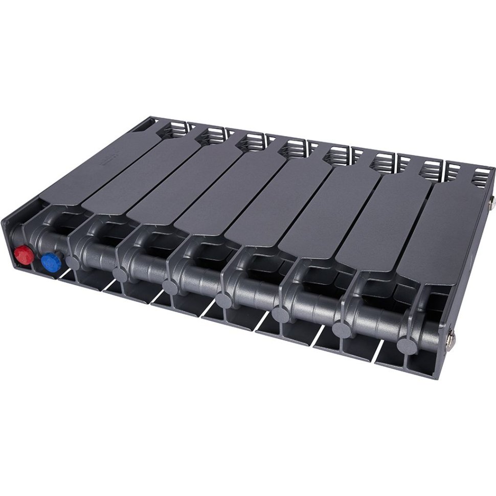 Биметаллический радиатор отопления Rifar Supremo Ventil SVR 350 8 секций нижнее правое подключение титан