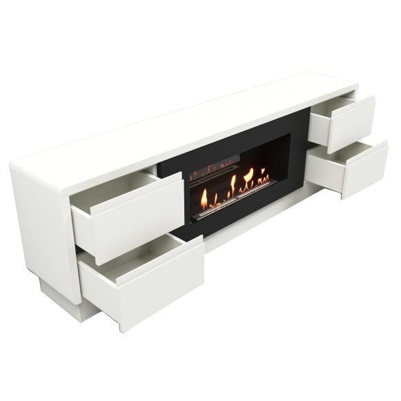 Изображение товара Тумба с биокамином Firelight BFP/P-1700 lux белый для современного интерьера