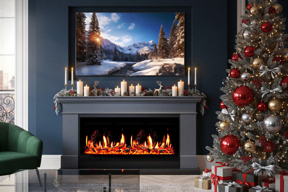 Каминокомплект Royal Flame California V60 SFT (Разборный) с очагом Vision 60 LOG LED серый графит — фото 9