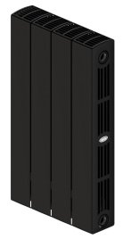 Биметаллический радиатор отопления Rifar Supremo Ventil SVR 350 4 секции нижнее правое подключение антрацит