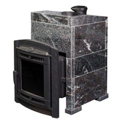 Печь банная PROMetall Атмосфера L в облицовке Амфиболит+Корзина