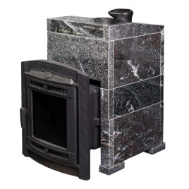 Печь банная PROMetall Атмосфера L в облицовке Амфиболит+Корзина