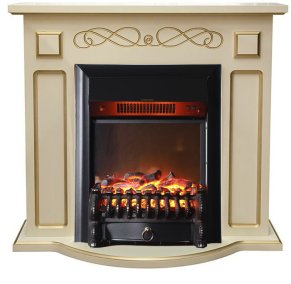 Каминокомплект Interflame Аспен бежевый патина с очагом Fobos FX M Black