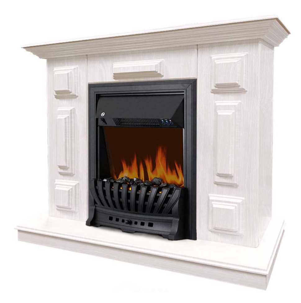 Каминокомплект Хорошие Камины Юпитер с очагом Royal Flame Aspen Black белое дерево — фото 2
