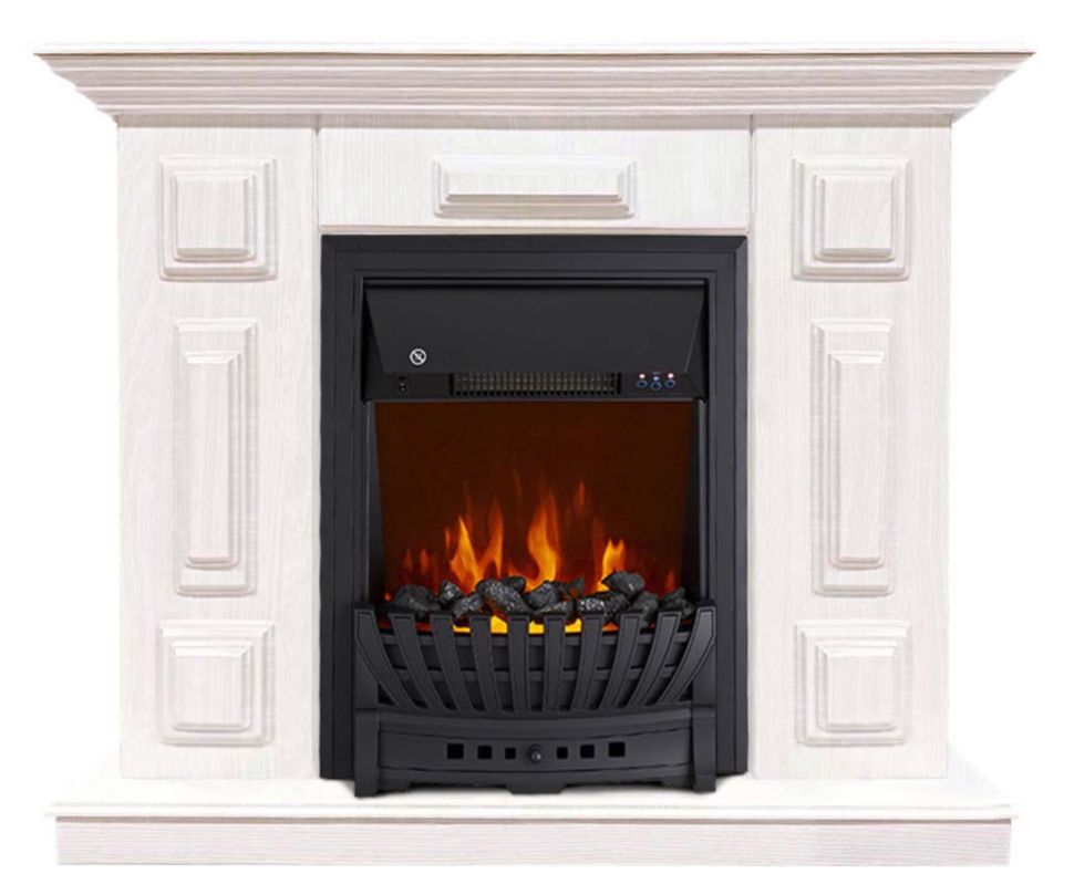 Каминокомплект Хорошие Камины Юпитер с очагом Royal Flame Aspen Black белое дерево — фото 1