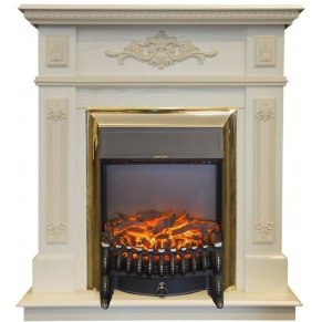 Каминокомплект RealFlame Lilian STD/EUG WT с очагом Fobos Lux Brass S
