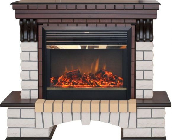 Изображение товара Электрокаминокомплект RealFlame Country 26 AO с очагом MoonBlaze LUX Black/Brass