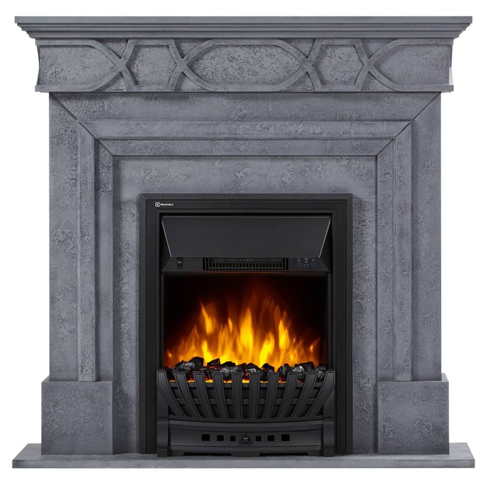 Каминокомплект Firelight Antico Classic с очагом Electrolux EFP/P-1020LS серый — фото 1