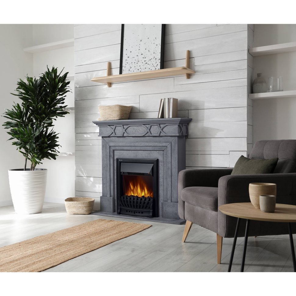 Каминокомплект Firelight Antico Classic с очагом Electrolux EFP/P-1020LS серый — фото 7