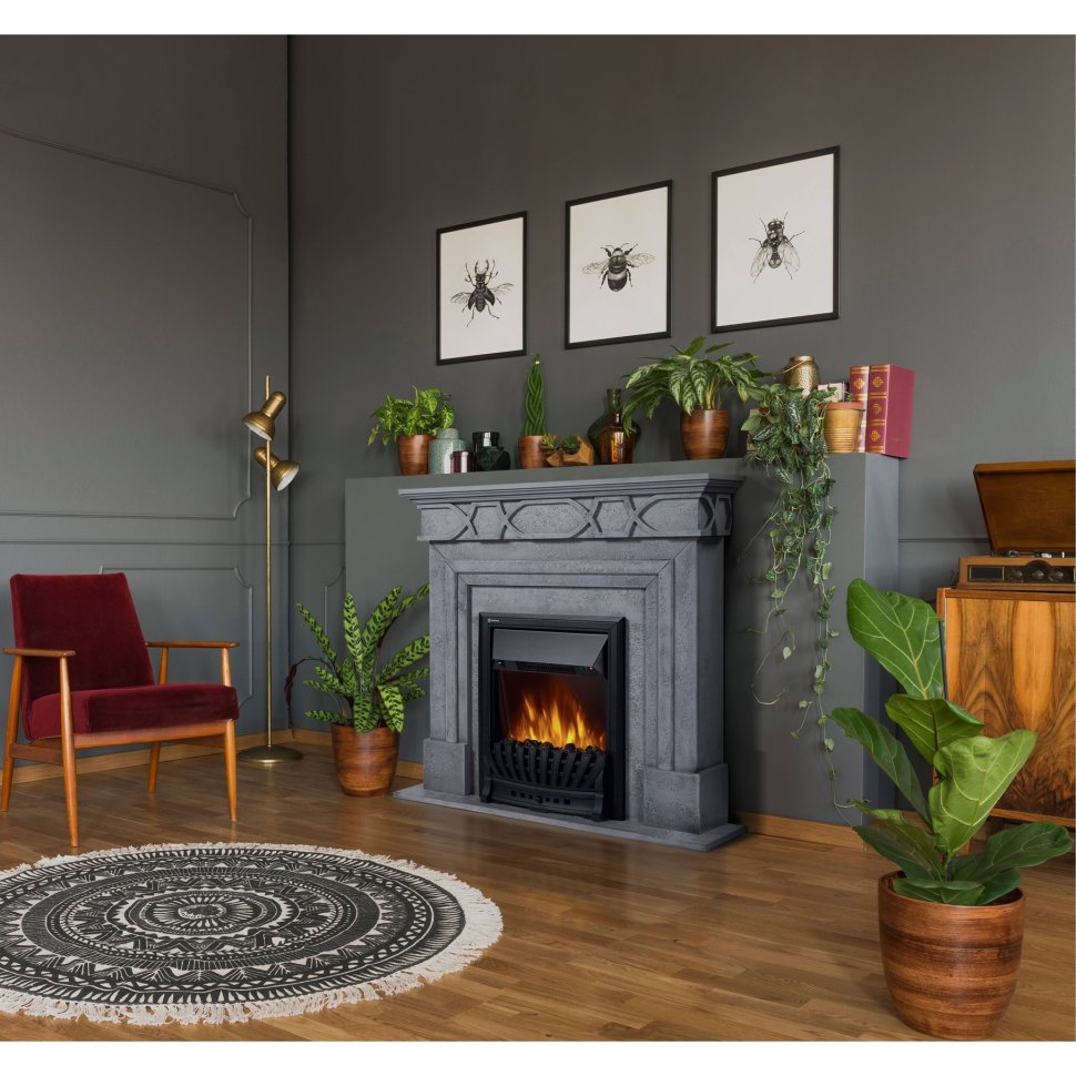 Каминокомплект Firelight Antico Classic с очагом Electrolux EFP/P-1020LS серый — фото 8