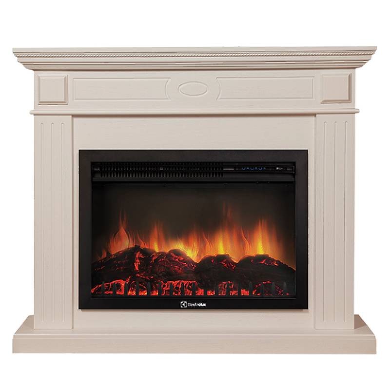 Каминокомплект Firelight Bianco 30 с очагом Electrolux EFP/P-3020LS шпон беленый дуб — фото 1