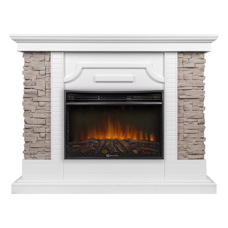 Каминокомплект Firelight Florida 25 с очагом Electrolux EFP/P-2720RLS N белый/серый — фото 1