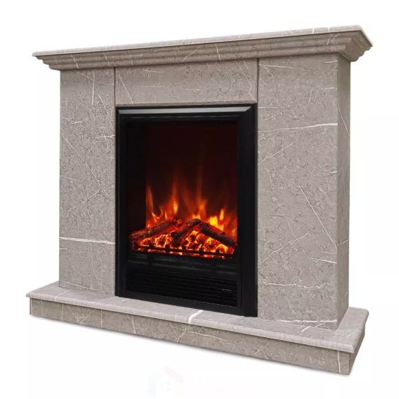 Изображение товара Электрокамин Хорошие Камины Марс с очагом RealFlame Eugene 110x86 см белый МДФ