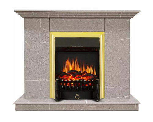 Каминокомплект Хорошие Камины Марс с очагом Royal Flame Fobos FX Brass мрамор — фото 1