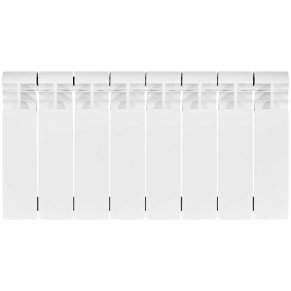 Биметаллический радиатор отопления Stout Vega 200 8 секций боковое подключение белый RAL 9016