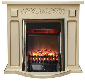 Каминокомплект Interflame Аспен бежевый патина с очагом Fobos FX M Brass