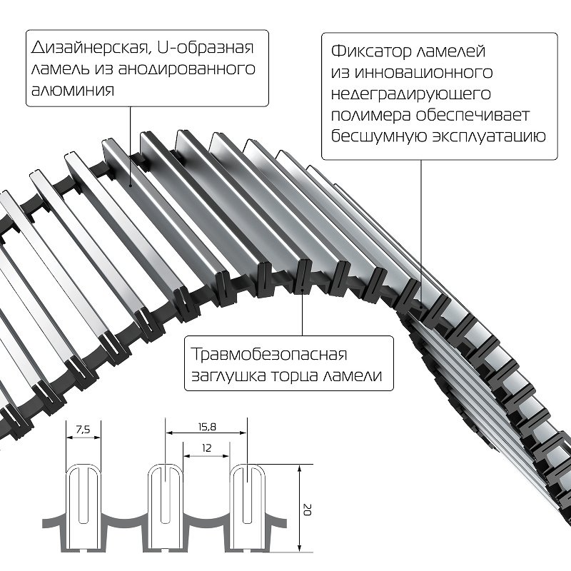 Внутрипольный конвектор Royal Thermo Atrium 75/250/2000-DG-U-NA