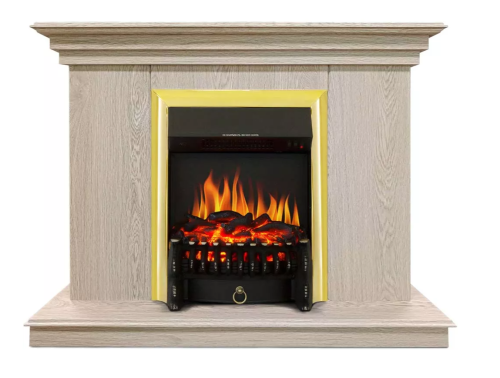 Каминокомплект Хорошие Камины Марс с очагом Royal Flame Fobos FX Brass сосна — фото 1