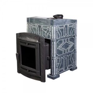 Печь банная PROMetall Атмосфера L в облицовке Талькохлорит Узор №7