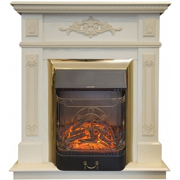 Каминокомплект RealFlame Lilian STD/EUG WT с очагом Majestic Lux Brass S Каминокомплект RealFlame Lilian STD/EUG WT с очагом Majestic Lux Brass S