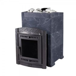 Печь банная PROMetall Атмосфера L в облицовке Талькохлорит+Корзина