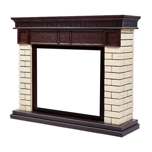 Портал Firelight Bricks 30 камень бежевый/шпон темный дуб — фото 2