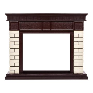 Портал Firelight Bricks 30 камень бежевый/шпон темный дуб