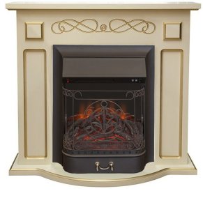 Каминокомплект Interflame Аспен бежевый патина с очагом Majestic FX M Black