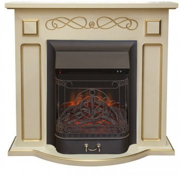 Каминокомплект Interflame Аспен бежевый патина с очагом Majestic FX M Black