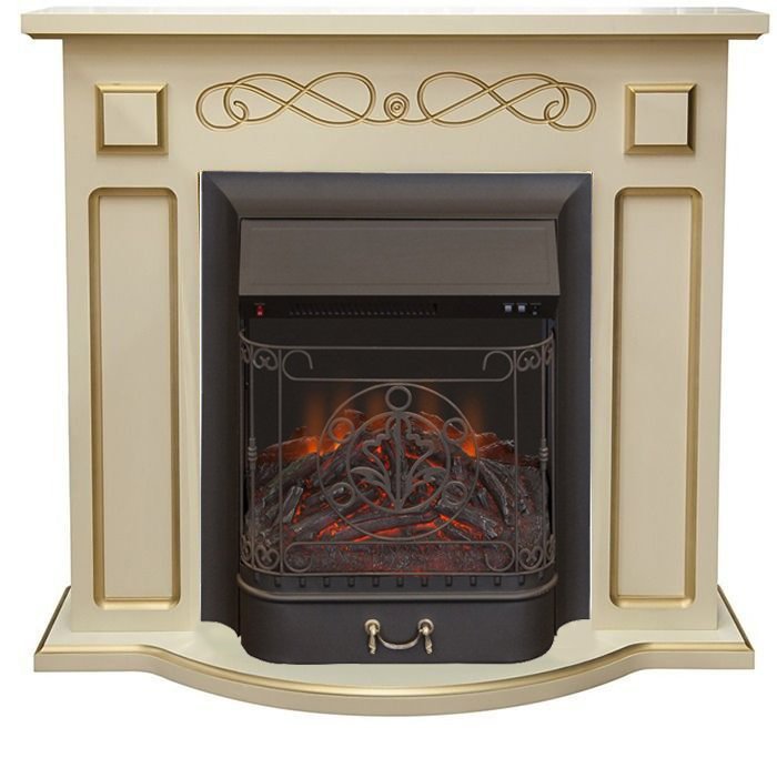 Каминокомплект Interflame Аспен бежевый патина с очагом Majestic FX M Black — фото 1