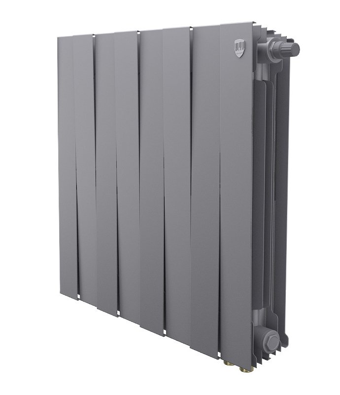 Биметаллический радиатор отопления Royal Thermo PianoForte 500 VDR80 8 секций Silver Satin — фото 1