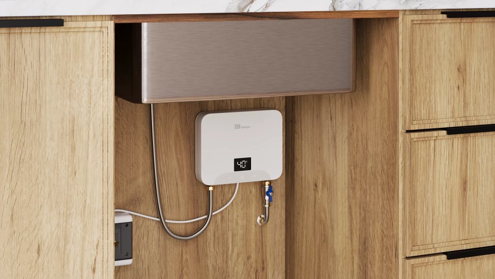 Проточный электрический водонагреватель E8 tempo KLE60 белый пластик