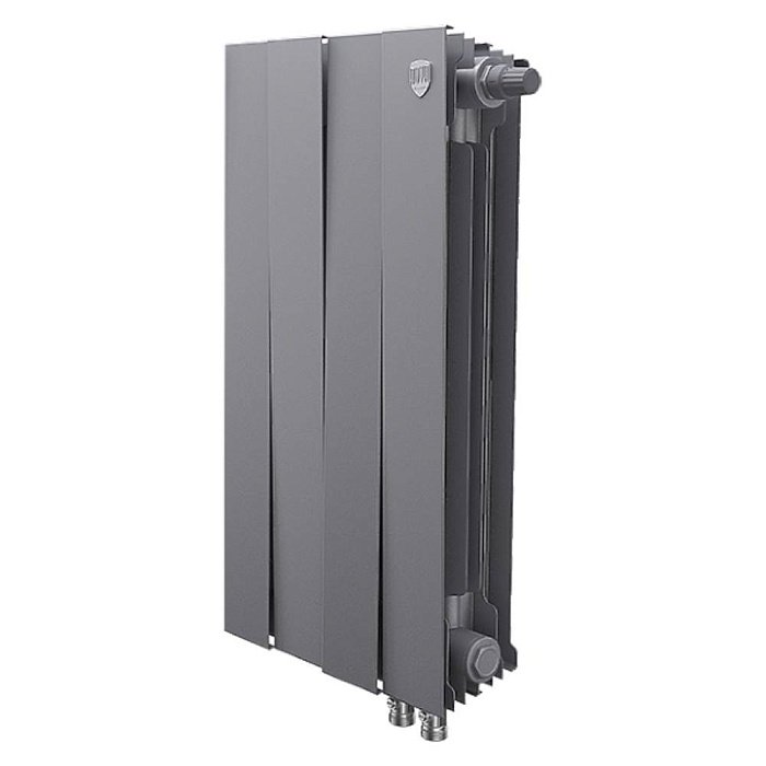 Биметаллический радиатор отопления Royal Thermo PianoForte 500 VDR80 4 секции Silver Satin — фото 1