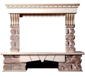 Портал Interflame Экстер Кавказ бежевый с золотой патиной под очаги Panoramic 33