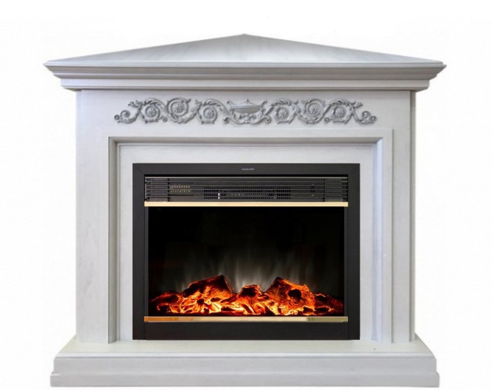 Каминокомплект RealFlame Leticia Corner 26 WT с очагом MoonBlaze LUX Brass Каминокомплект RealFlame Leticia Corner 26 WT с очагом MoonBlaze LUX Brass