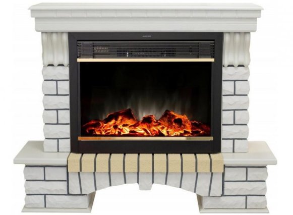 Изображение товара Электрокаминокомплект RealFlame Country 26 WT с очагом MoonBlaze LUX Black/Brass