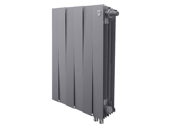 Биметаллический радиатор отопления Royal Thermo PianoForte 500 VDR80 6 секций Silver Satin — фото 1