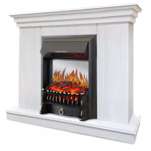 Каминокомплект Хорошие Камины Марс с очагом Royal Flame Fobos FX M Black белое дерево — фото 2
