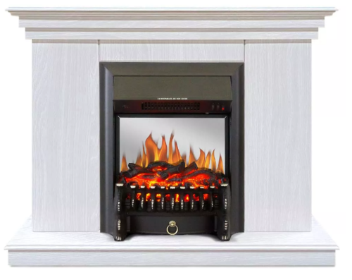 Каминокомплект Хорошие Камины Марс с очагом Royal Flame Fobos FX M Black белое дерево — фото 1