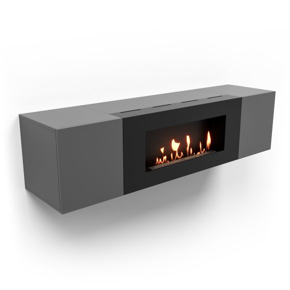 Изображение товара Настенная тумба с биокамином Firelight BFP-P1600 графит, стиль и безопасность