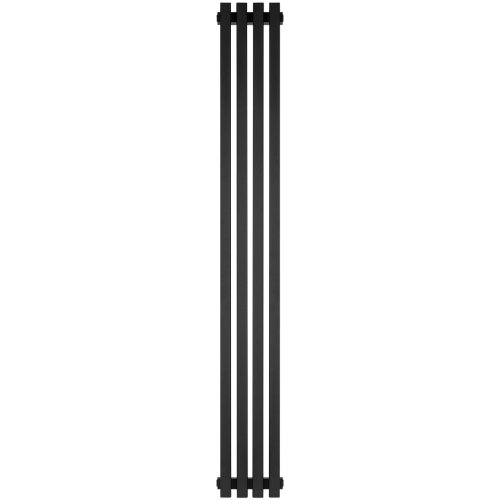 Стальной трубчатый радиатор Stout Tube QV40-1750-4 CU RAL1T103S9005 черный матовый муар — фото 1