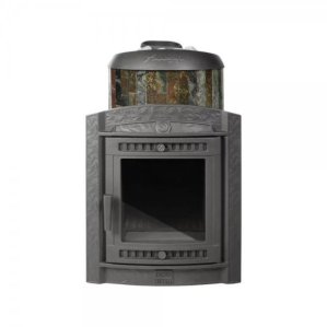 Печь банная PROMetall Атмосфера L в ламелях Жадеит наборный рисунок