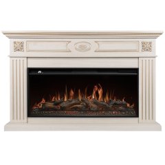Каминокомплект Royal Thermo Aurora RTFP/P-AR40LS + портал Firelight Siena 42/40/36 слоновая кость с патиной