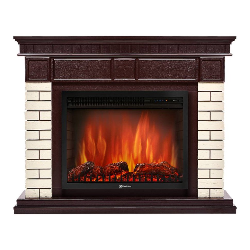 Каминокомплект Firelight Bricks 30 с очагом Electrolux EFP/P-3020LS камень бежевый/шпон темный дуб — фото 1