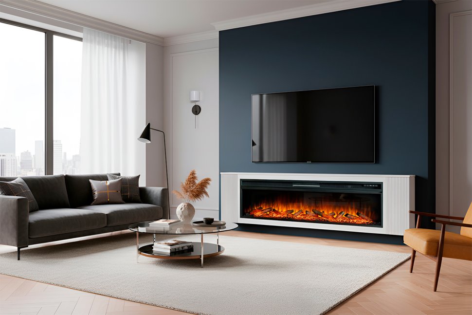 Каминокомплект Royal Flame Madison (Разборный) с очагом Vision 60 LOG LED бьянко белый — фото 11