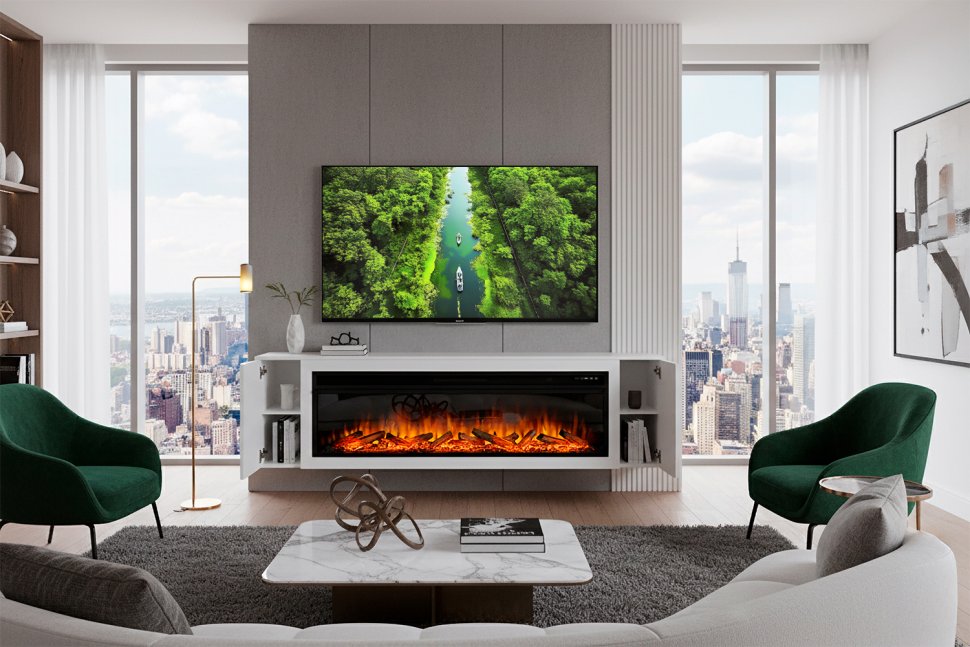 Каминокомплект Royal Flame Madison (Разборный) с очагом Vision 60 LOG LED бьянко белый — фото 12
