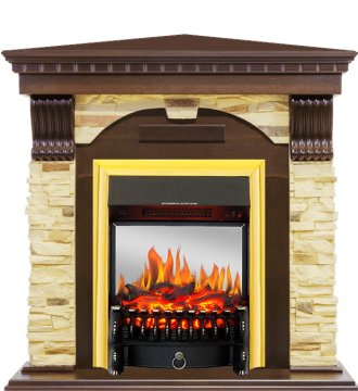 Каминокомплект Royal Flame Dublin угловой с очагом Fobos FX M Brass