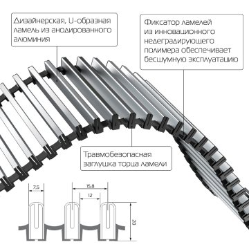 Внутрипольный конвектор Royal Thermo Atrium 110/250/800-DG-U-NA