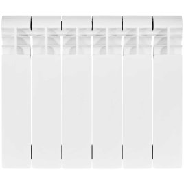 Биметаллический радиатор отопления Stout Vega 350 6 секций боковое подключение белый RAL 9016