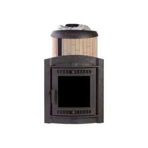 Печь банная PROMetall Атмосфера L в ламелях Окаменевшее дерево наборный рисунок